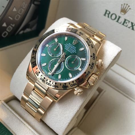 rolex daytona yellow gold green face|rolex daytona white gold price.